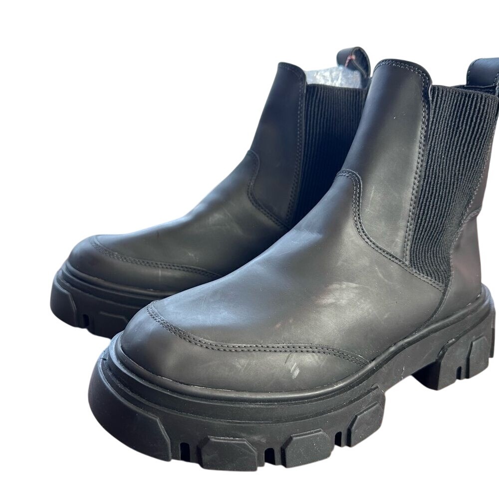 Farm Rio Womens Black Chelsea Monocolor Boot Beaded Lug Sole 310752 Size 8.5 NEW - Picture 2 of 8
